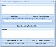 Select Random Line(s) From File(s) Software screenshot